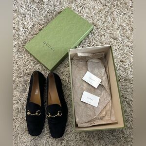 Gucci Jordaan Black Velvet Horsebit Loafers (Worn 1x) - Men’s Size 11